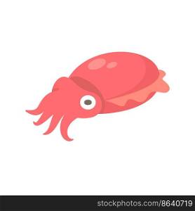 Octopus vector. cute animal face design for kids.