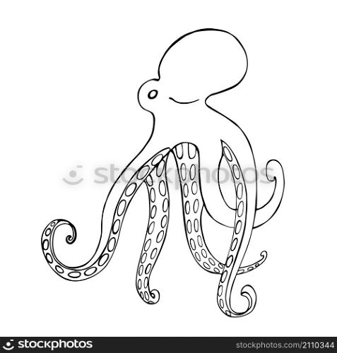 Octopus. Vector sketch illustration.
