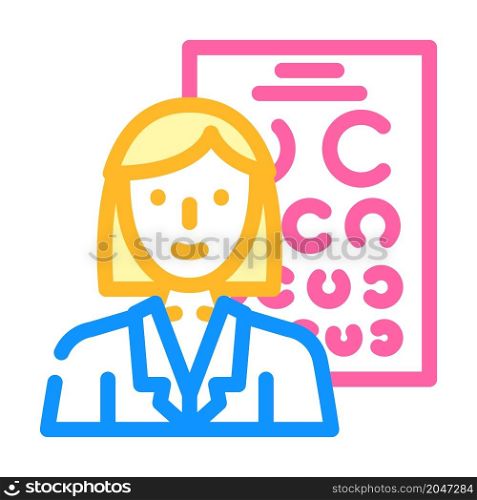 oculist doctor color icon vector. oculist doctor sign. isolated symbol illustration. oculist doctor color icon vector illustration