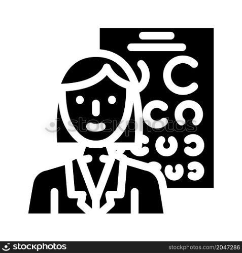 oculist doctor glyph icon vector. oculist doctor sign. isolated contour symbol black illustration. oculist doctor glyph icon vector illustration