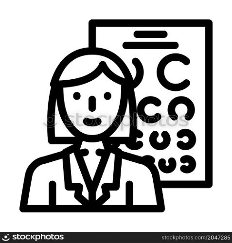 oculist doctor line icon vector. oculist doctor sign. isolated contour symbol black illustration. oculist doctor line icon vector illustration