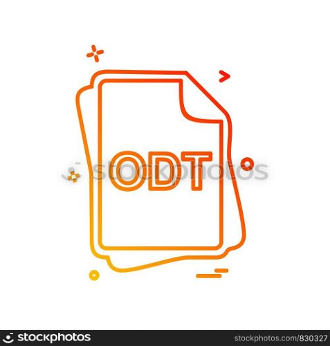 ODT file type icon design vector