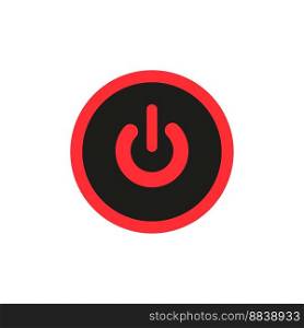 Off button red black. Computer technology concept. Vector illustration. EPS 10.. Off button red black. Computer technology concept. Vector illustration.