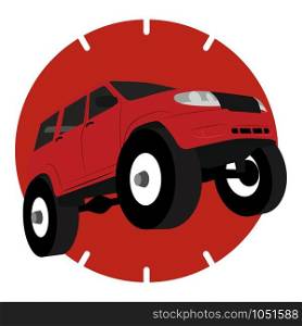 Off road vehicle car logo. Vector illustration silhouette. Off road vehicle car logo, vector illustration silhouette