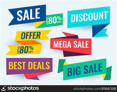 offer and sale geometric banners design template