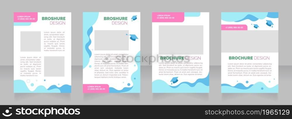 Offering foreign scholarships blank brochure layout design. Vertical poster template set with empty copy space for text. Premade corporate reports collection. Editable flyer paper pages. Offering foreign scholarships blank brochure layout design