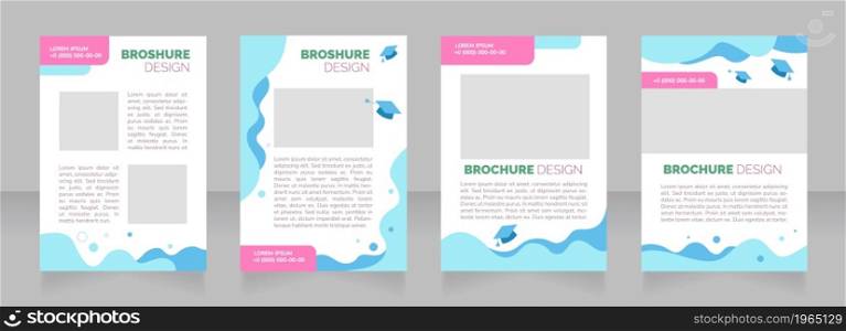 Offering foreign scholarships blank brochure layout design. Vertical poster template set with empty copy space for text. Premade corporate reports collection. Editable flyer paper pages. Offering foreign scholarships blank brochure layout design