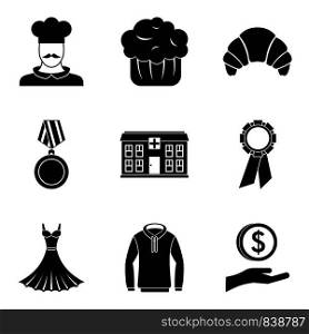 Offertory icons set. Simple set of 9 offertory vector icons for web isolated on white background. Offertory icons set, simple style