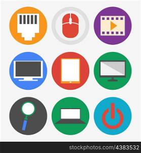 Office and Business Icons Set in Flat Design