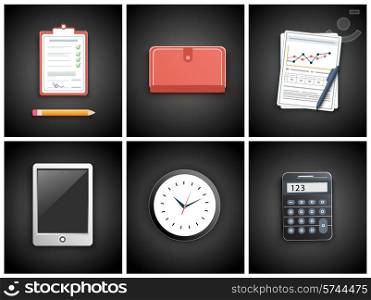 Office and business work elements set