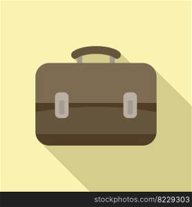 Office bag icon flat vector. Computer interface. Internet system. Office bag icon flat vector. Computer interface