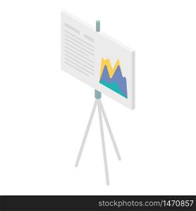 Office banner chart icon. Isometric of office banner chart vector icon for web design isolated on white background. Office banner chart icon, isometric style