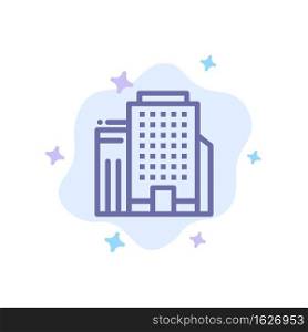 Office, Building, Job Blue Icon on Abstract Cloud Background