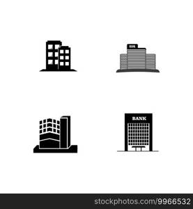 Office building sign icon in flat style. Apartment vector illustration on white isolated background. Architecture business concept.