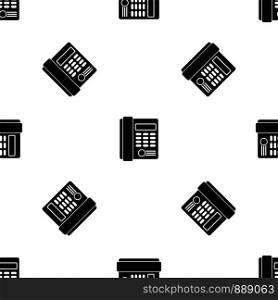 Office business keypad phone pattern repeat seamless in black color for any design. Vector geometric illustration. Office business keypad phone pattern seamless black