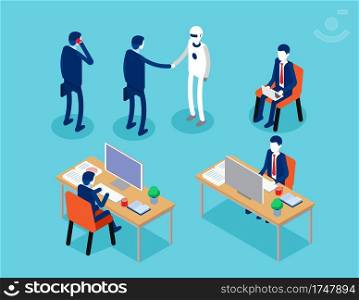 Office business man. Isometric projection concept