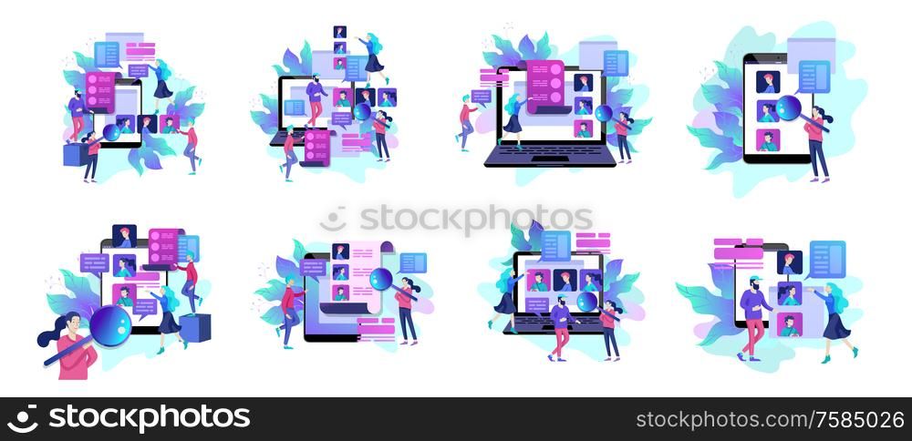 Office business people concept, management and administration. Character people planing, web desidn, businessmen discuss social network, news, social networks. Flat vector illustration.. Balance financial value, management and administration concept. Characters, people engineering a plan. Statistic, calculating financial risk graph. Flat Isometric characters vector illustration.
