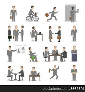 Office business people scenes set vector illustration