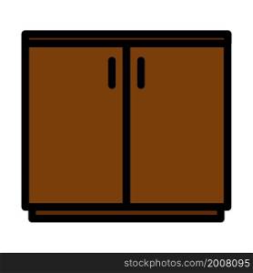Office Cabinet Icon. Editable Bold Outline With Color Fill Design. Vector Illustration.