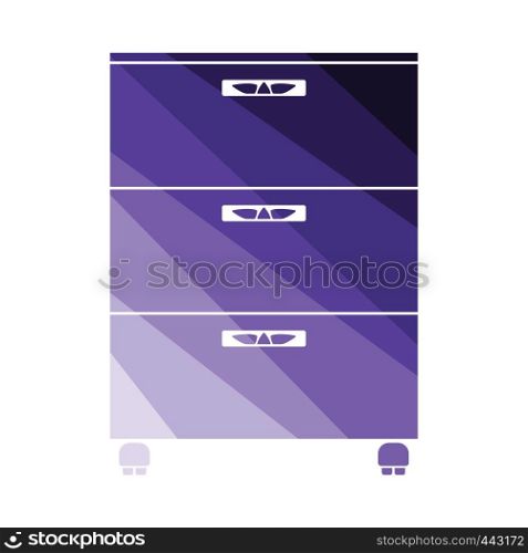 Office cabinet icon. Flat color design. Vector illustration.