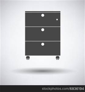 Office cabinet icon on gray background, round shadow. Vector illustration.