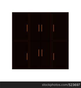 Office cabinet isolated indoor drawer set document storage archive vector icon. Shelf folder wooden room interior furniture