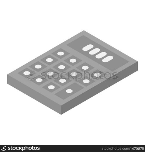 Office calculator icon. Isometric of office calculator vector icon for web design isolated on white background. Office calculator icon, isometric style