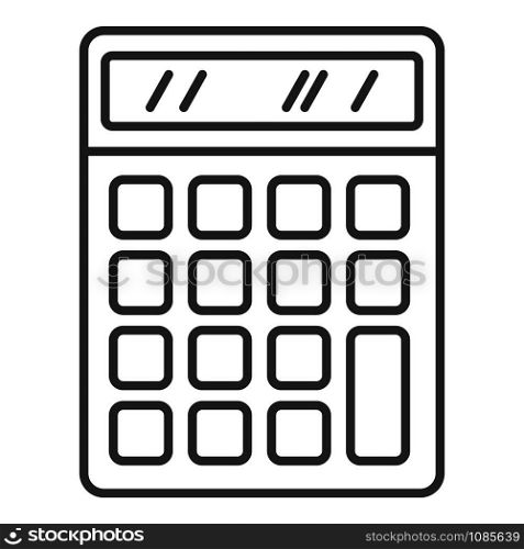 Office calculator icon. Outline office calculator vector icon for web design isolated on white background. Office calculator icon, outline style