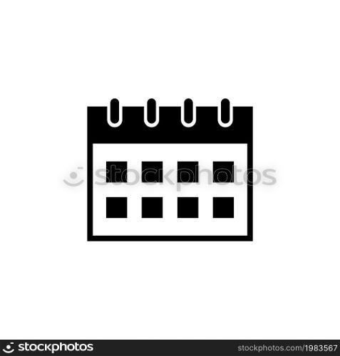 Office Calendar. Flat Vector Icon illustration. Simple black symbol on white background. Office Calendar sign design template for web and mobile UI element. Office Calendar Flat Vector Icon