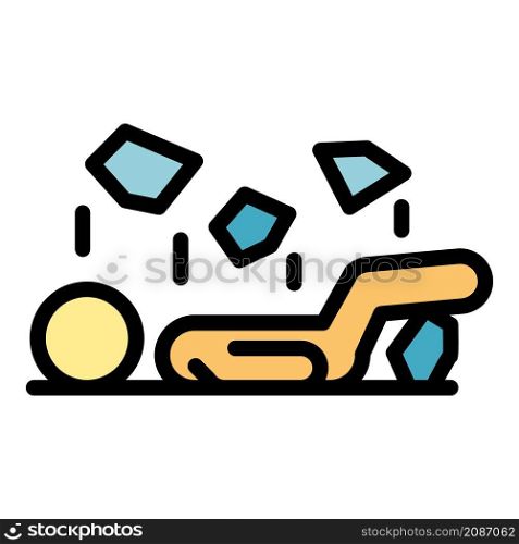 Office careless person icon. Outline office careless person vector icon color flat isolated. Office careless person icon color outline vector