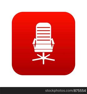 Office chair icon digital red for any design isolated on white vector illustration. Office chair icon digital red