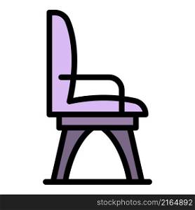 Office chair icon. Outline office chair vector icon color flat isolated. Office chair icon color outline vector