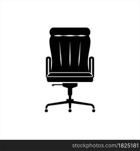 Office Chair Icon, Revolving Chair Vector Art Illustration