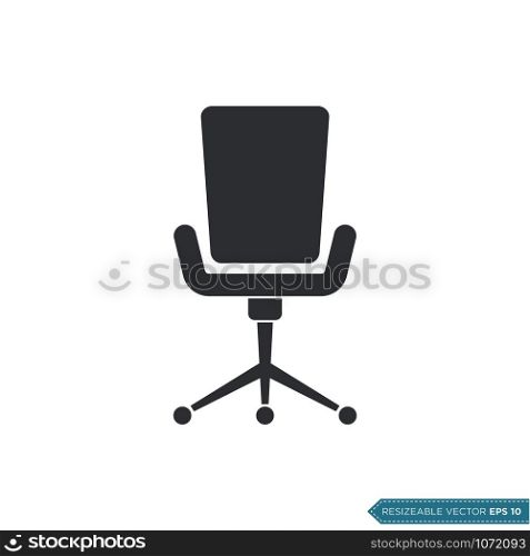 Office Chair Icon Vector Template Flat Design