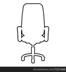 Office chair recliner contour outline icon black color vector illustration flat style simple image. Office chair recliner contour outline icon black color vector illustration flat style image