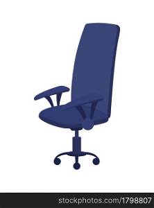 Office chair semi flat color vector object. Furniture for consulting space. High-backed chair. Organizing counselling room isolated modern cartoon style illustration for graphic design and animation. Office chair semi flat color vector object