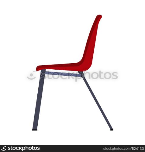 Office chair side view vector icon fruniture. Seat business interior element work job. Black flat ergonomic equipment