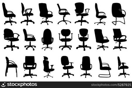 Office chairs silhouettes vector illustration