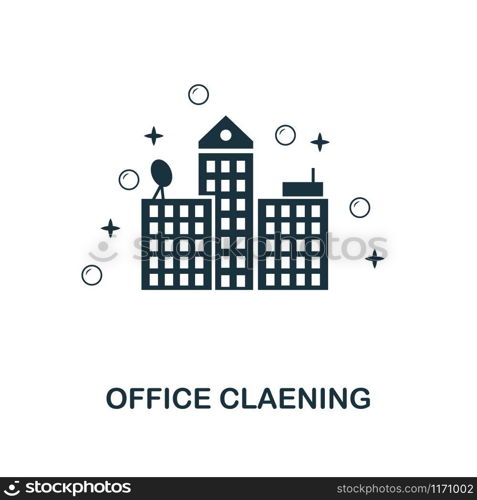 Office Cleaning creative icon. Simple element illustration. Office Cleaning concept symbol design from cleaning collection. Can be used for mobile and web design, apps, software, print.. Office Cleaning icon. Line style icon design from cleaning icon collection. UI. Illustration of office cleaning icon. Pictogram isolated on white. Ready to use in web design, apps, software, print.