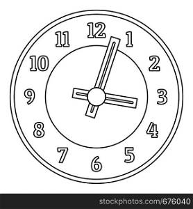 Office clock icon. Outline illustration of office clock vector icon for web. Office clock icon, outline style.