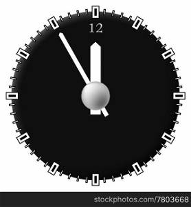 Office clock. Techno style. Vector illustration. Isolated on white background.