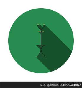 Office Coat Stand Icon. Flat Circle Stencil Design With Long Shadow. Vector Illustration.