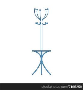Office Coat Stand Icon. Thin Line With Blue Fill Design. Vector Illustration.