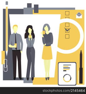 Office coffee break. Vector illustration.