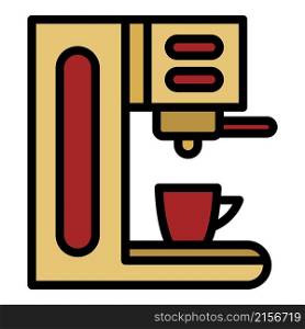 Office coffee machine icon. Outline office coffee machine vector icon color flat isolated. Office coffee machine icon color outline vector