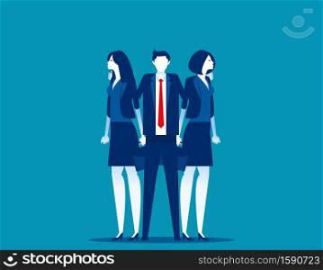 Office colleagues. Concept business teamwork vector illustration, Togetherness, Cooperation