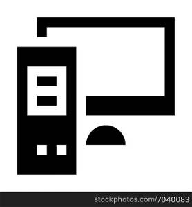 office computer, icon on isolated background