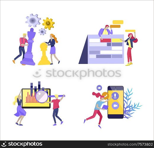 office concept business people for project management, business, workflow and consulting. Modern vector illustration flat concepts character for website and mobile website development.. office concept business people for project management, business, workflow and consulting. Modern vector illustration flat concepts character for website and mobile website