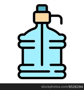 Office cooler icon outline vector. Truck bottle. Water delivery color flat. Office cooler icon vector flat
