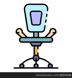 Office desk chair icon. Outline office desk chair vector icon color flat isolated. Office desk chair icon color outline vector